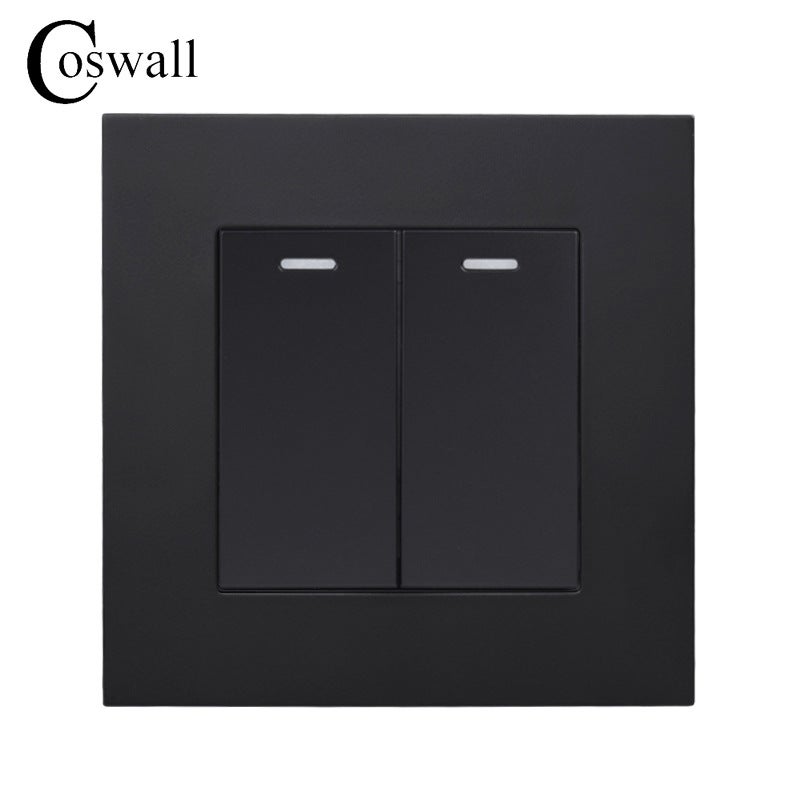 Type 86 Pc Panel White Rocker Switch Two Open Single Control 16A Hidden Wall Switch Double Open Black And White Gray Gold - Image 3